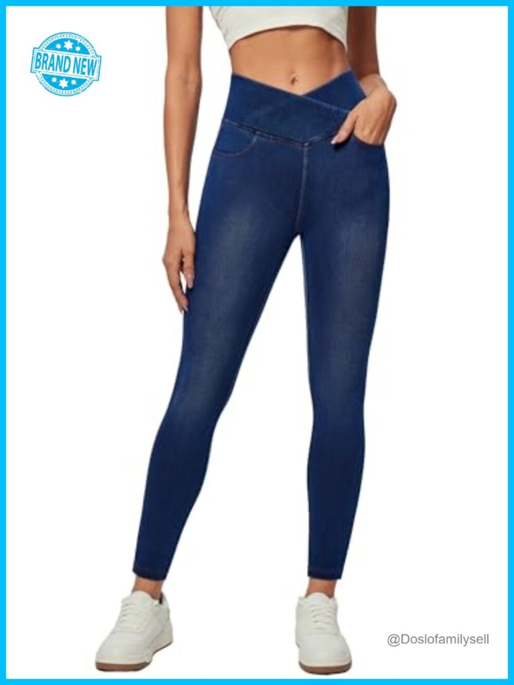 Women's High Waisted Skinny Jeggings with Pull-On Stretch